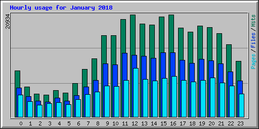 Hourly usage for January 2018